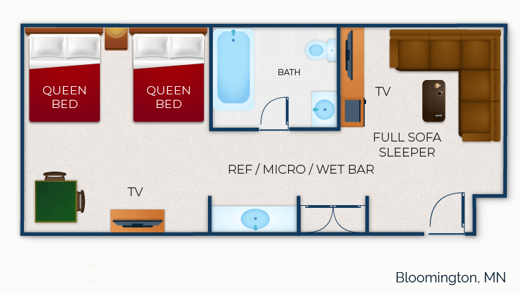 The floor plan for the Royal Family Suite (Standard)
